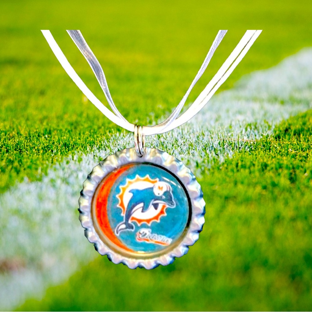 Miami DOLPHINS Football  Handmade Necklace *NEW*